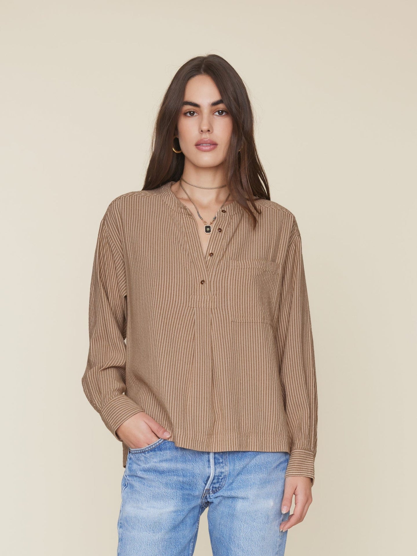 Xirena Top Fawn Stripe Makenzie Top