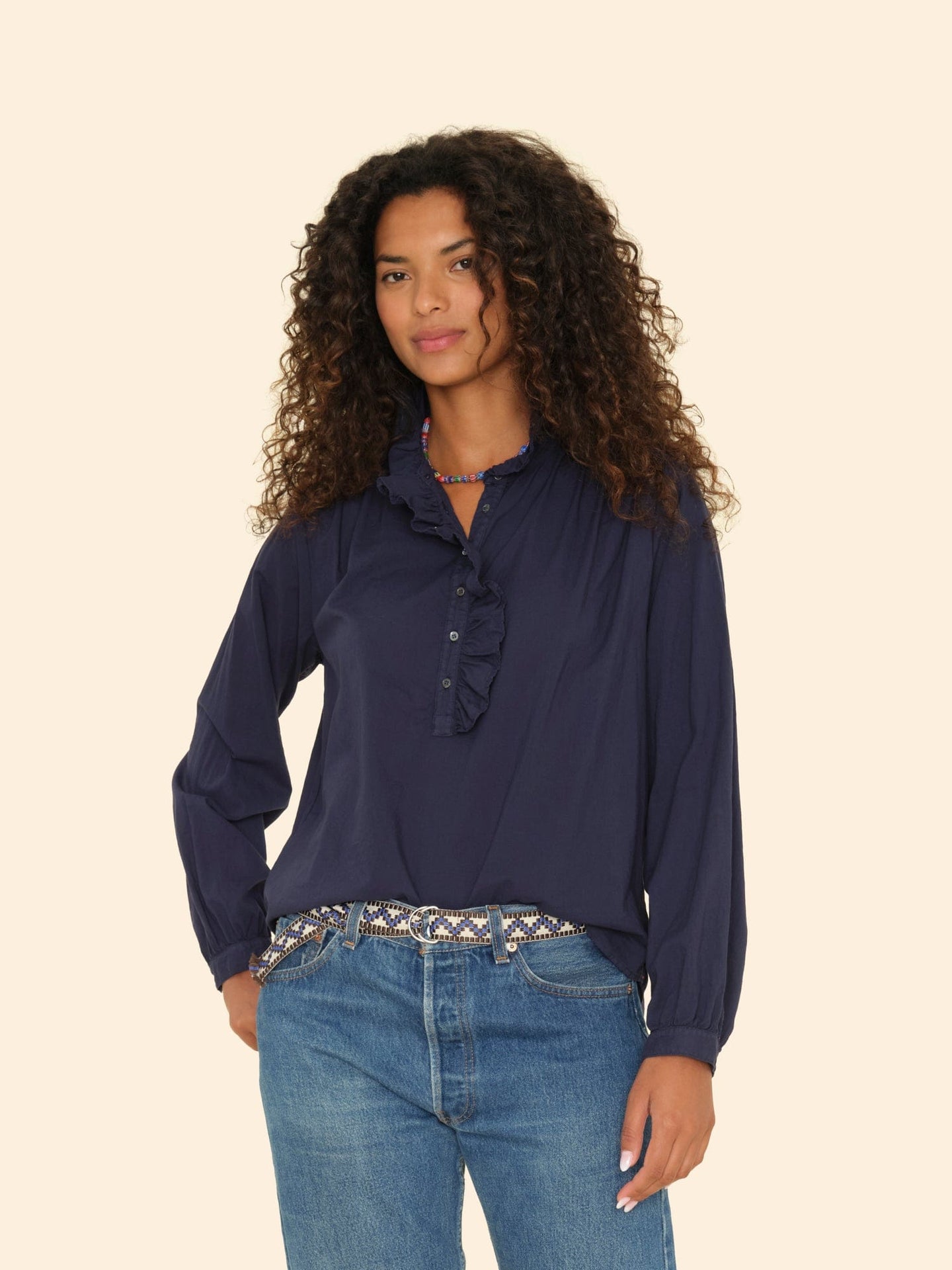Xirena Top Navy Caspian Top