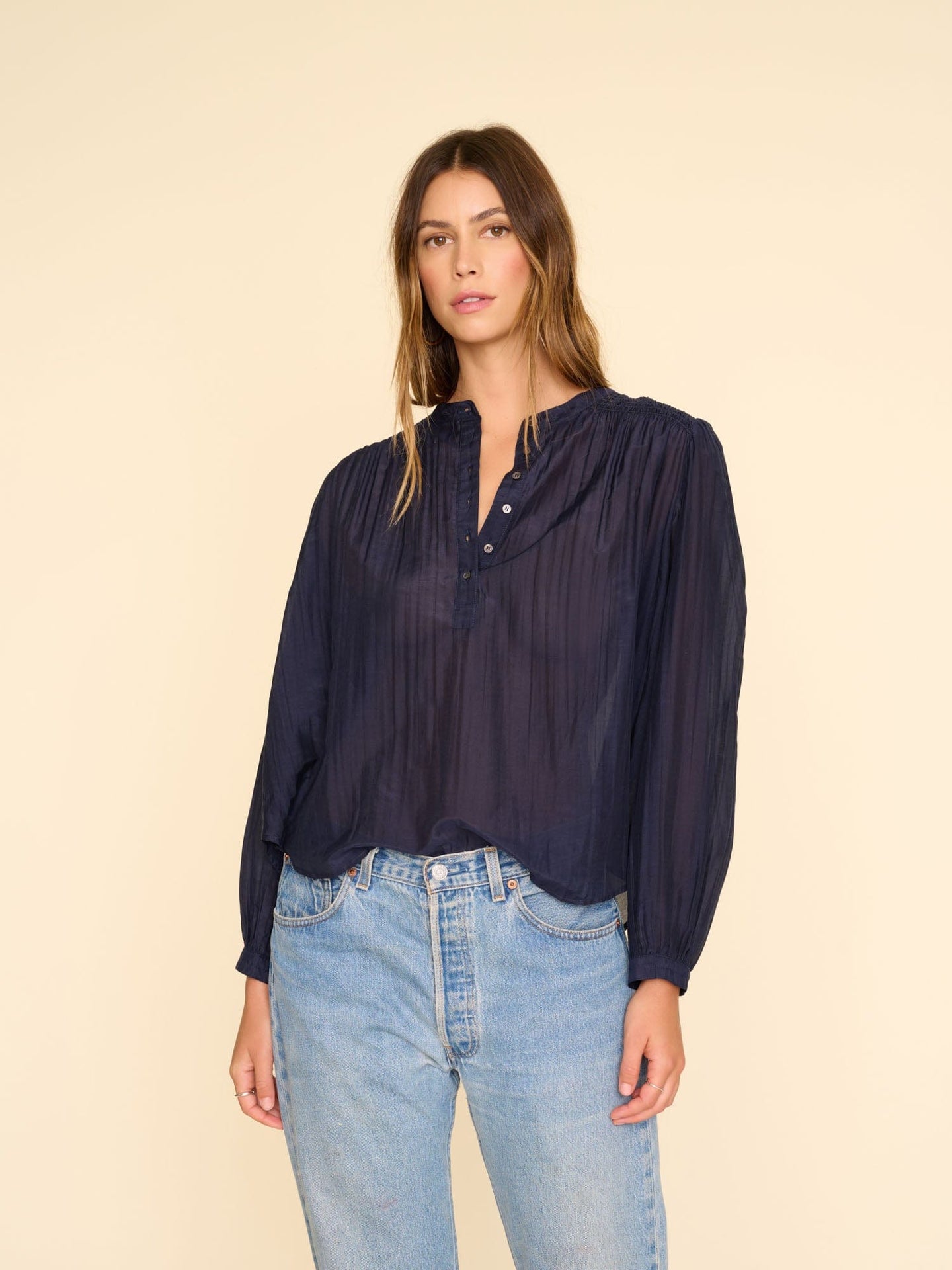 Xirena Top Navy Hattie Top
