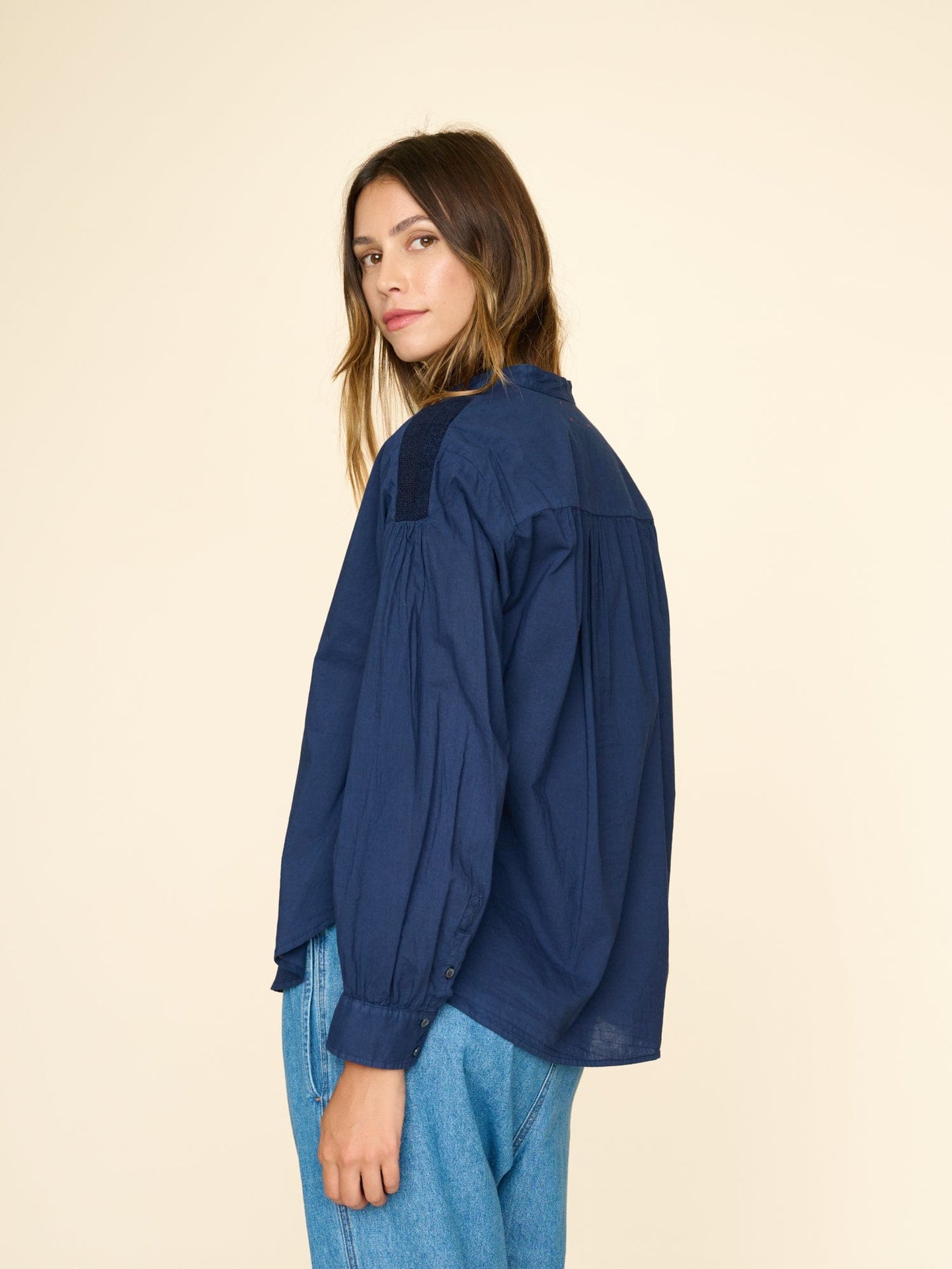 Xirena Top Navy Slater Top