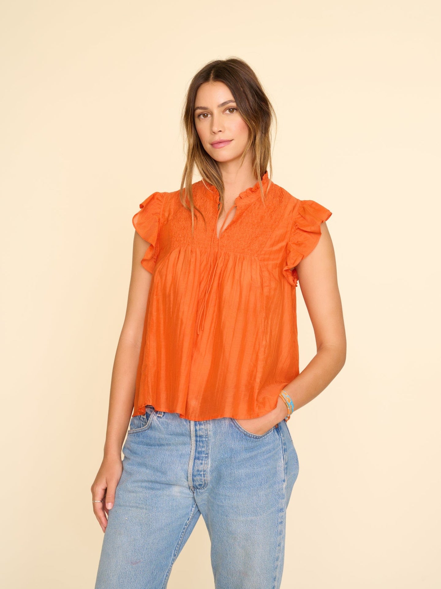 Xirena Top Papaya Whitley Top