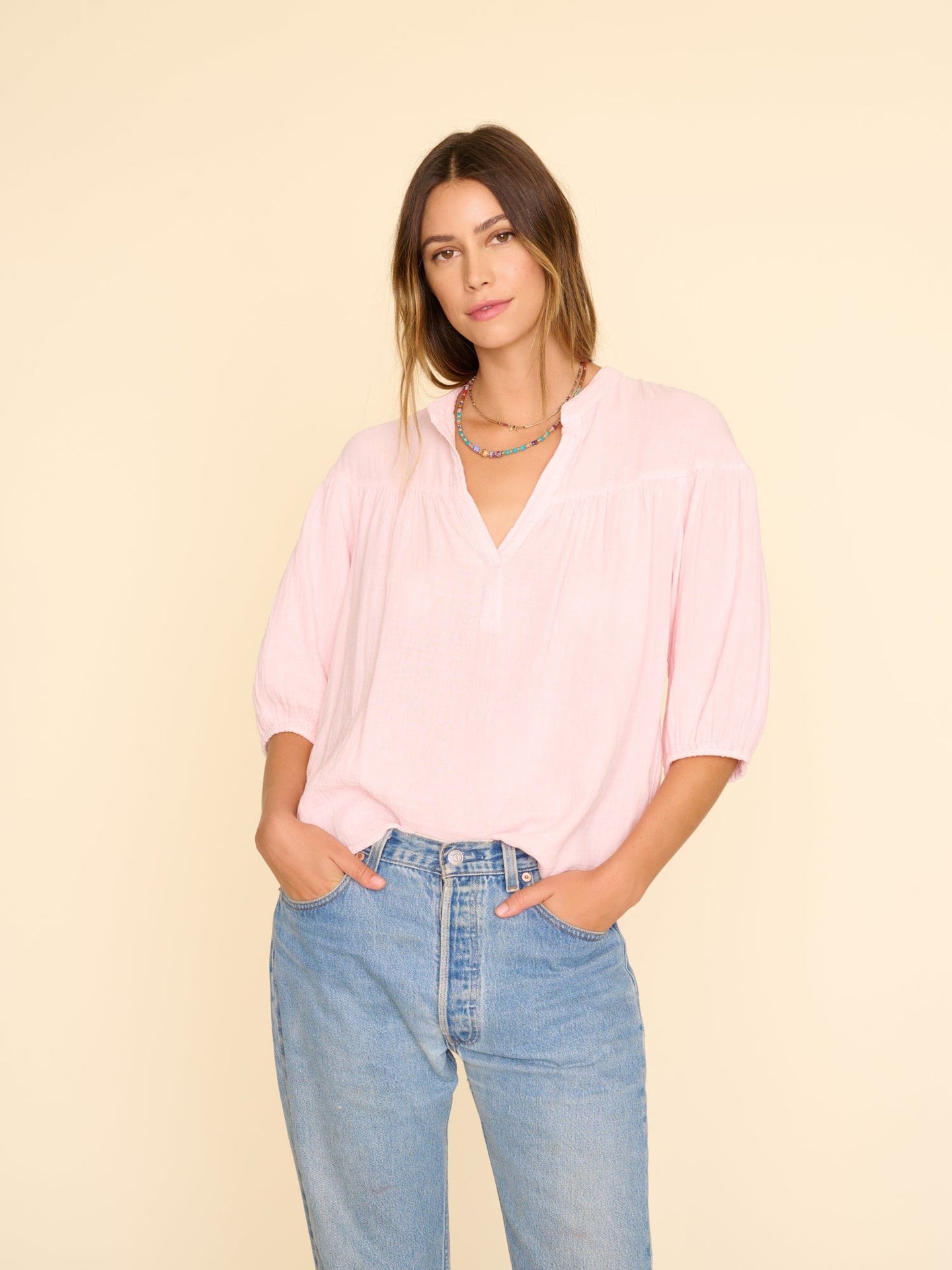 Xirena Top Soft Pink Clem Top