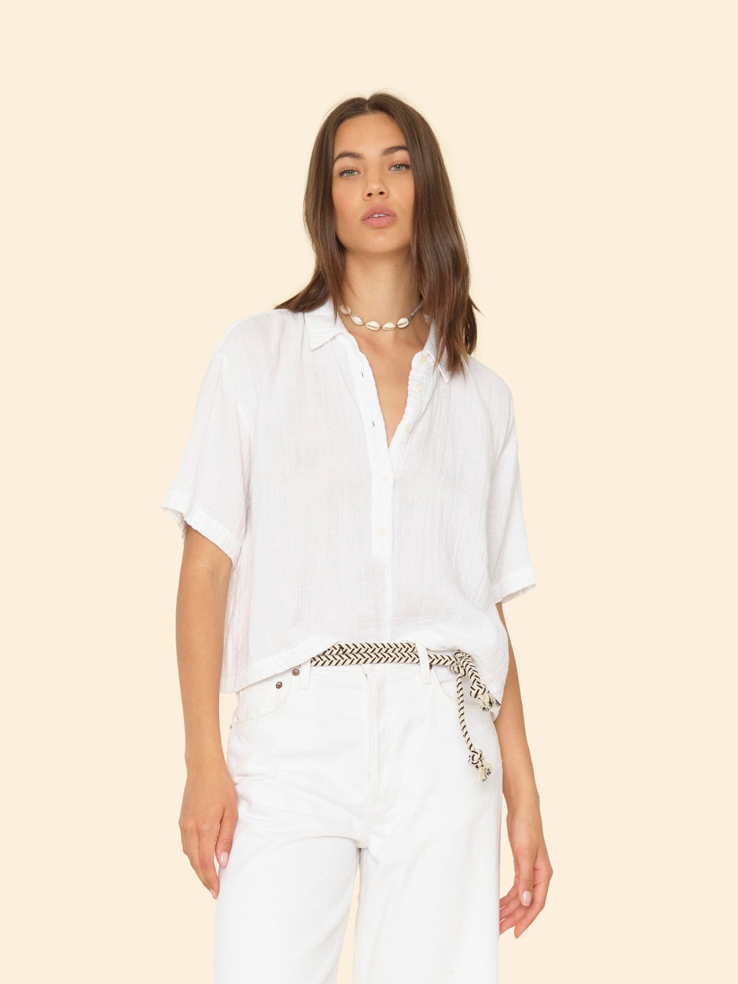 Xirena Top White Ansel Gauze Top