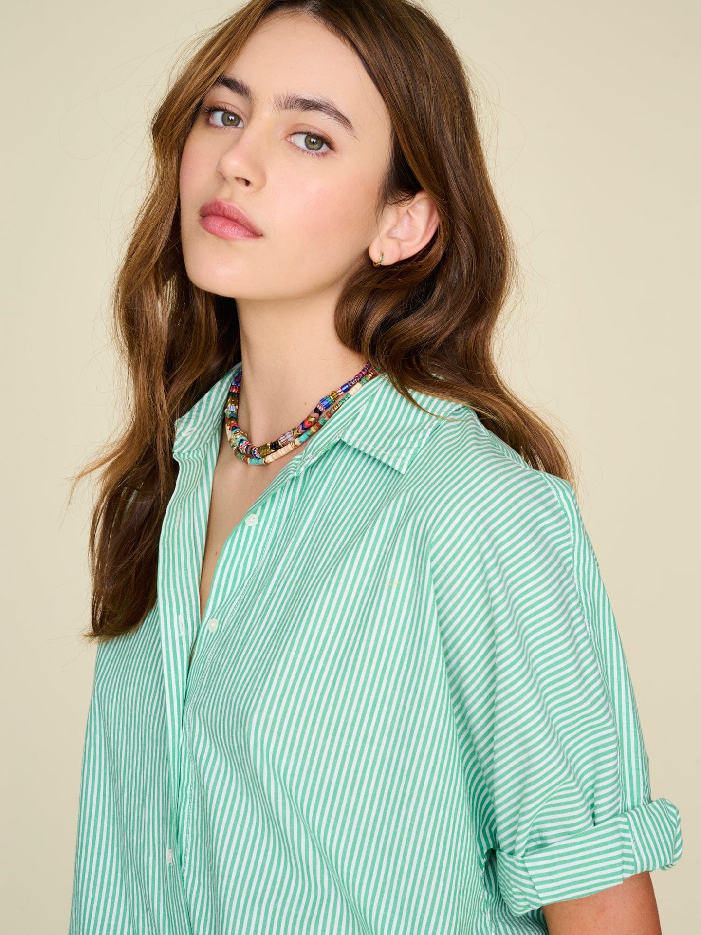 Xirena Shirt Clover Stripe Teddy Shirt