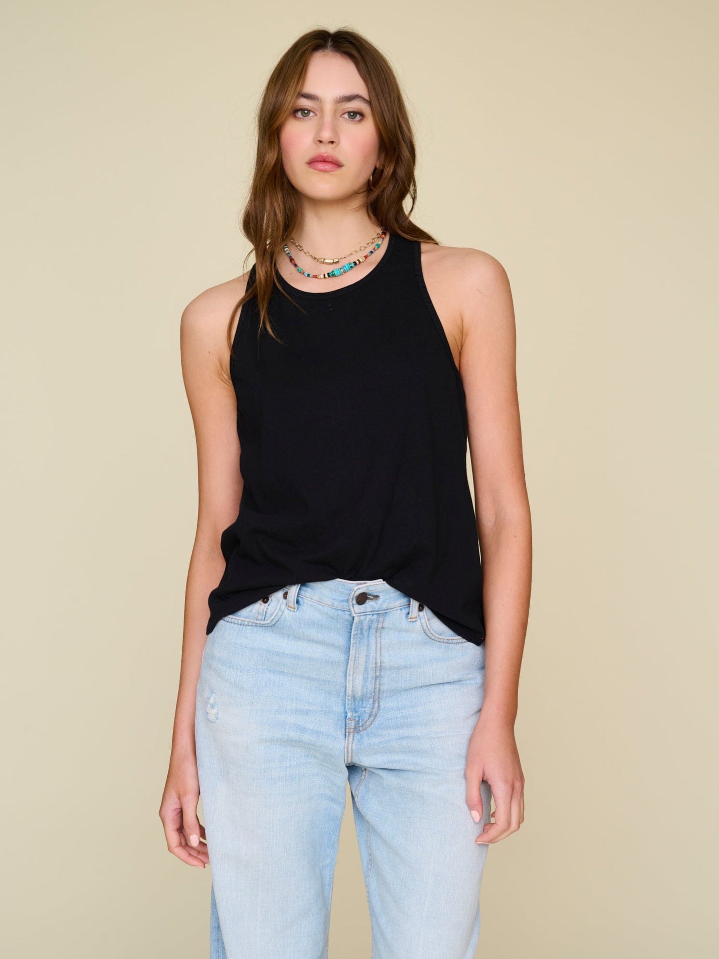 Xirena Tee Black Della Tank Top